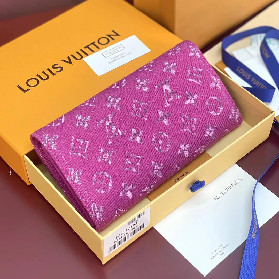 M28280 Sarah Wallet Monogram Fuchsia Denim