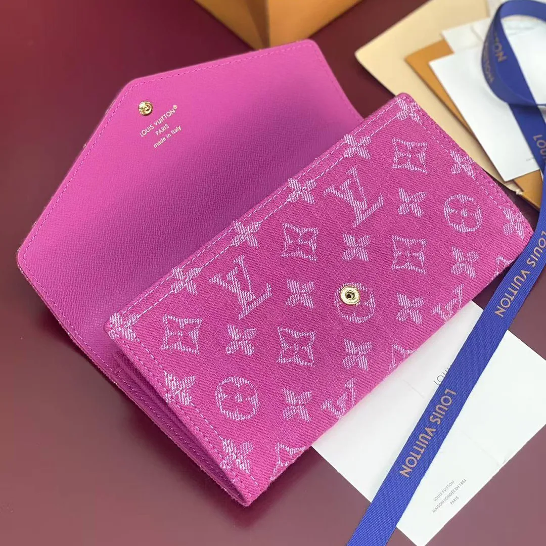 M28280 Sarah Wallet Monogram Fuchsia Denim