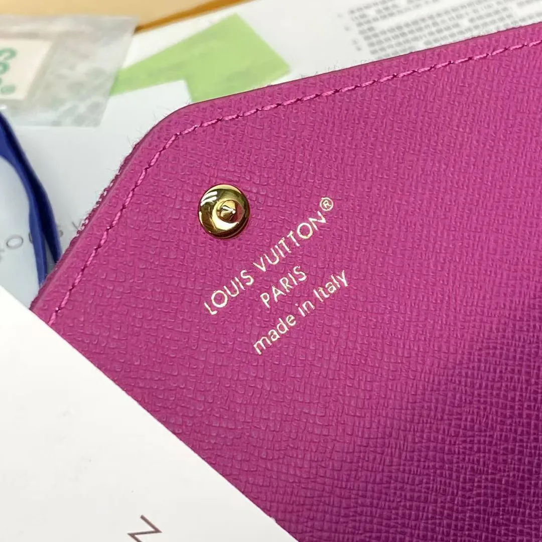 M28280 Sarah Wallet Monogram Fuchsia Denim