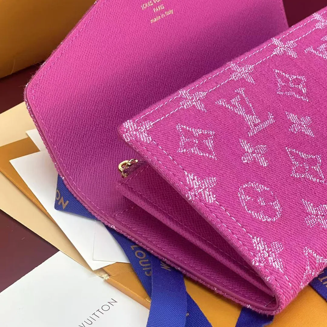 M28280 Sarah Wallet Monogram Fuchsia Denim