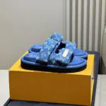 1AJN80 Pool Pillow Comfort Mule Monogram Denim - 1AHNQU 1 1AJN80 Pool Pillow Comfort Mule Monogram Denim