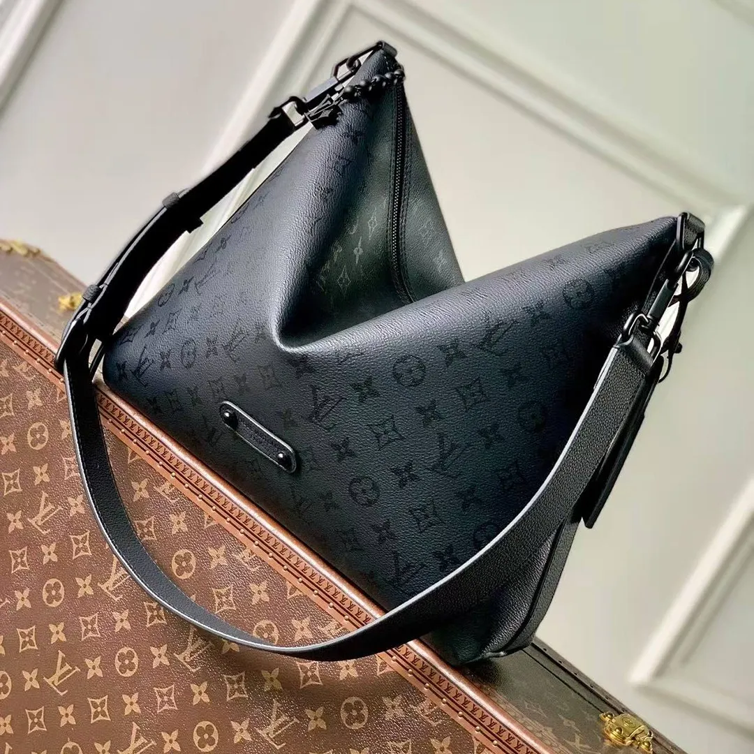 M27856 Vagabon Hobo Bag Black Monogram Midnight Coated Canvas