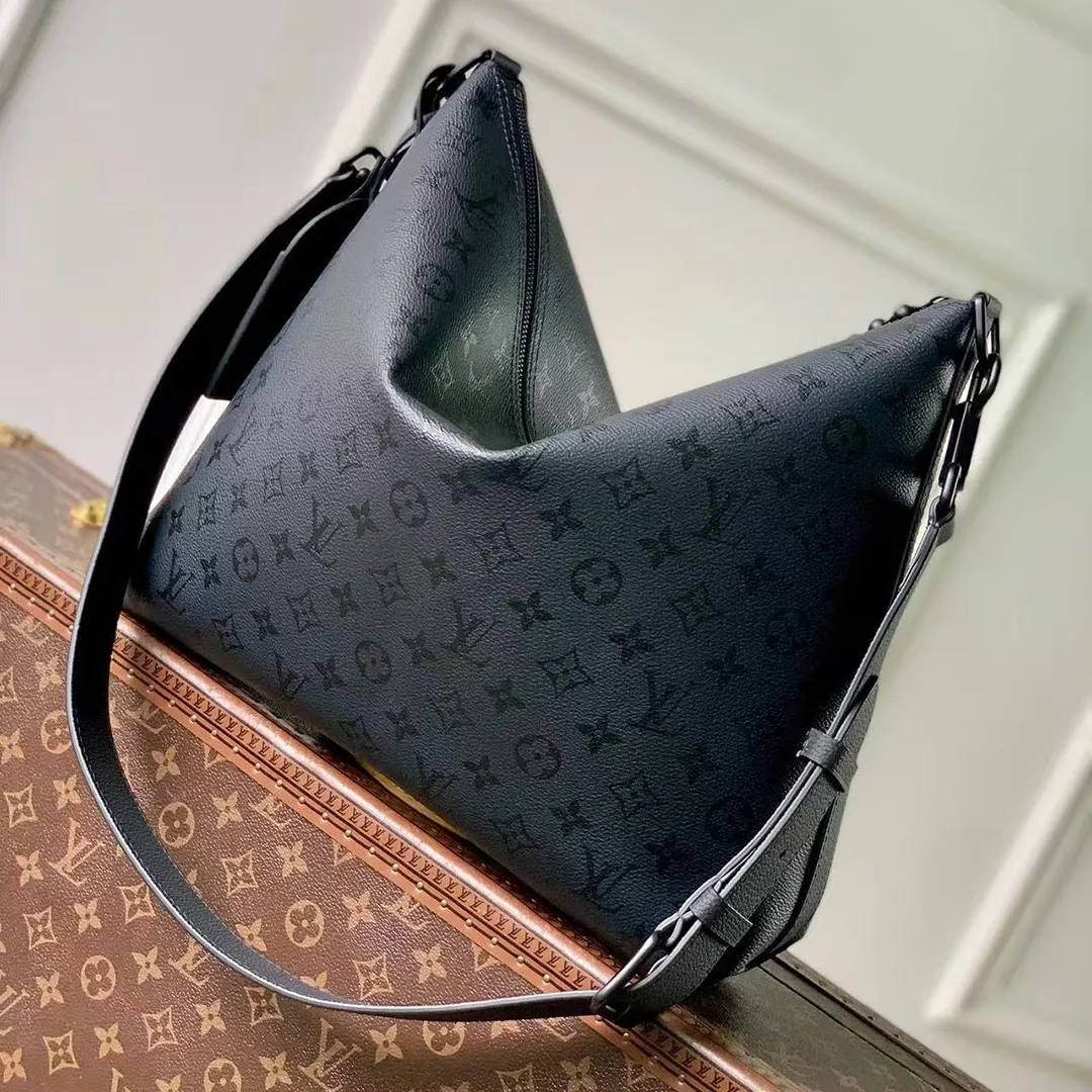M27856 Vagabon Hobo Bag Black Monogram Midnight Coated Canvas