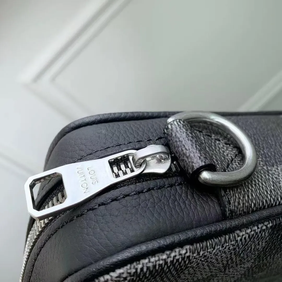 M28602 Trio Messenger Black Damouflage Coated Canvas