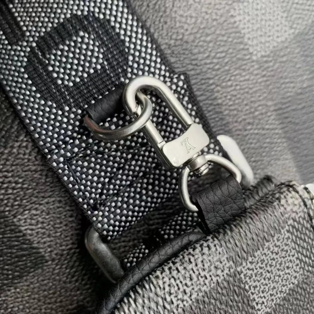 M28602 Trio Messenger Black Damouflage Coated Canvas