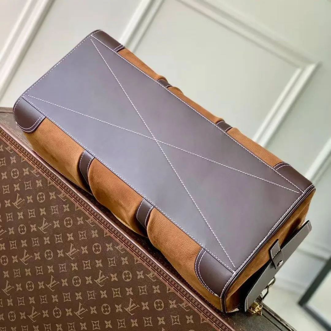 M26127 Keepall Bandoulière 50 Tan Monogram Suede Leather
