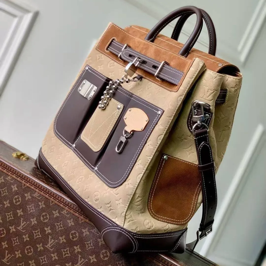 M26019 Steamer 40 Tan Monogram Suede Leather