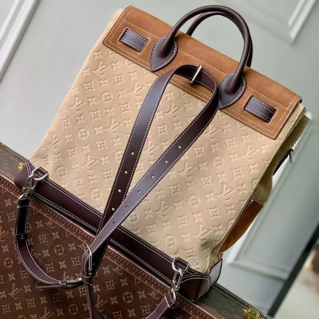 M26019 Steamer 40 Tan Monogram Suede Leather