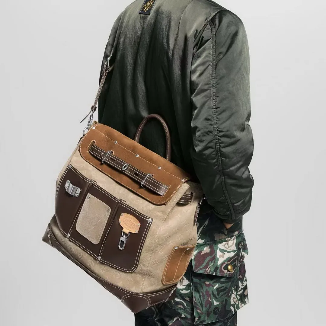 M26019 Steamer 40 Tan Monogram Suede Leather