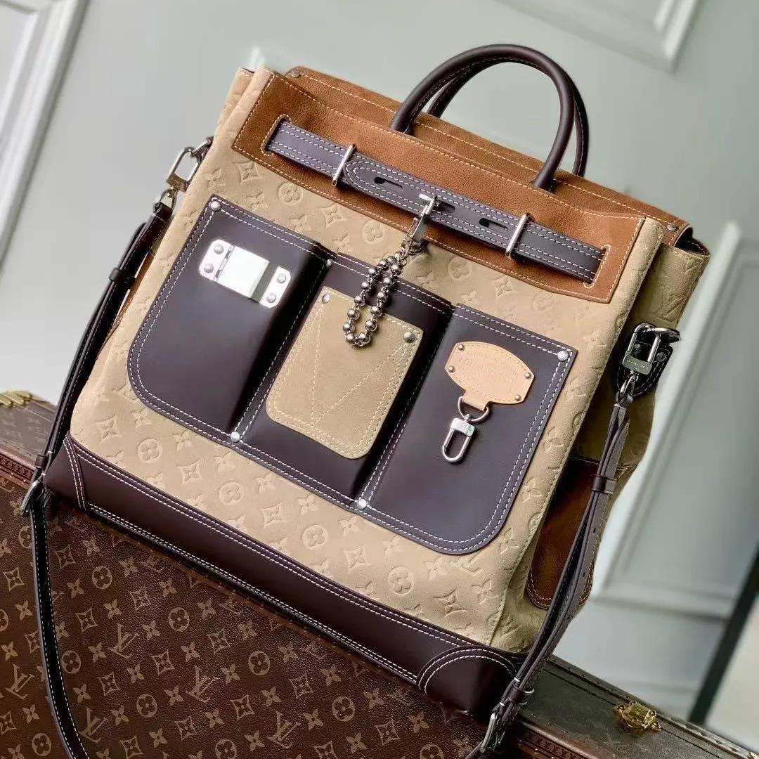 M26019 Steamer 40 Tan Monogram Suede Leather