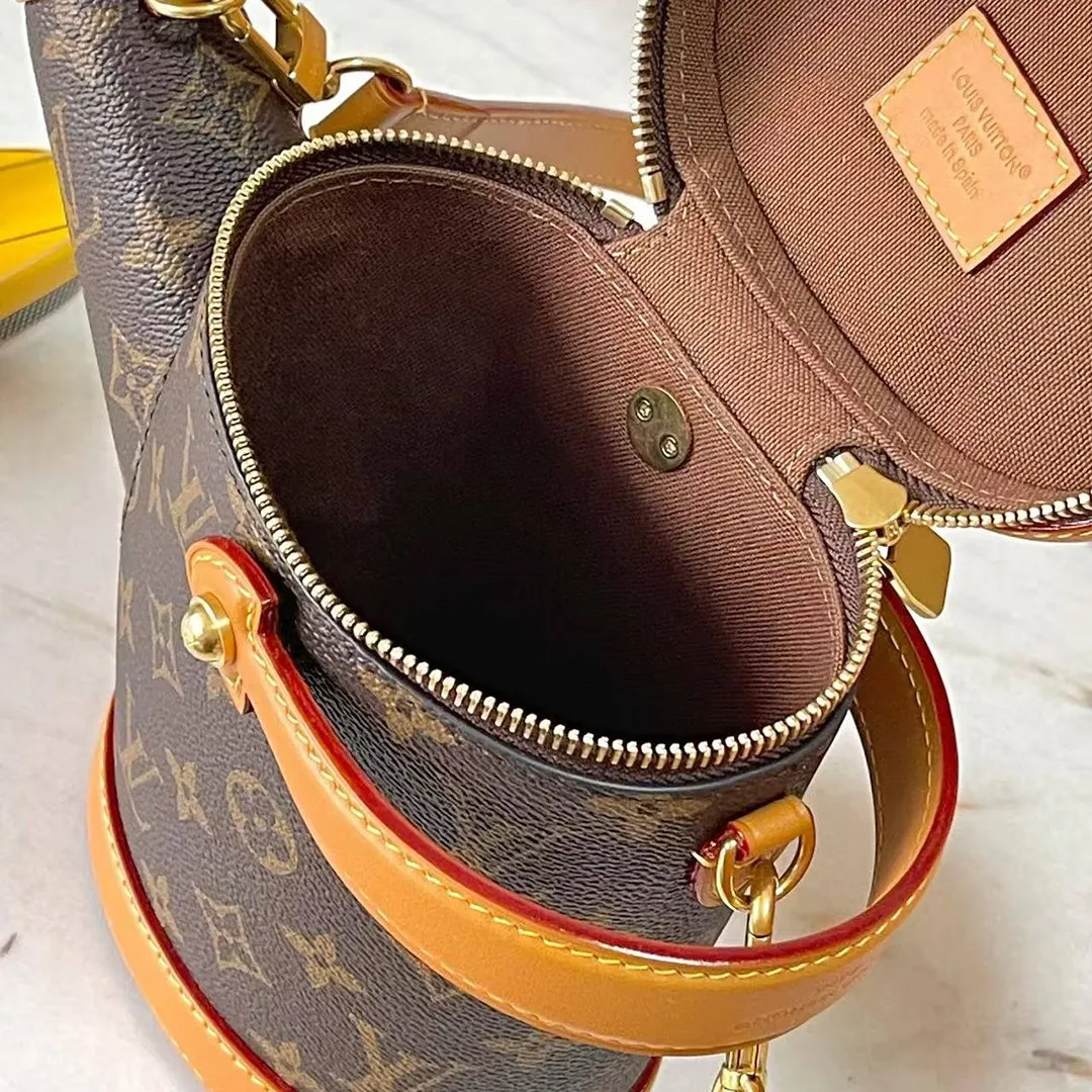 M27563 Watering Can Bag Monogram Coated Canvas and Cowhide Leather