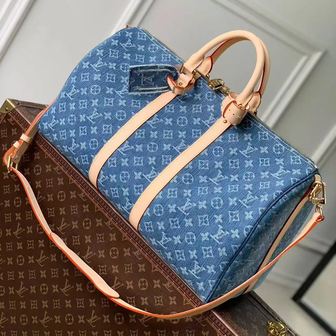M27943 Keepall Bandoulière 45 Blue Denim Monogram Denim