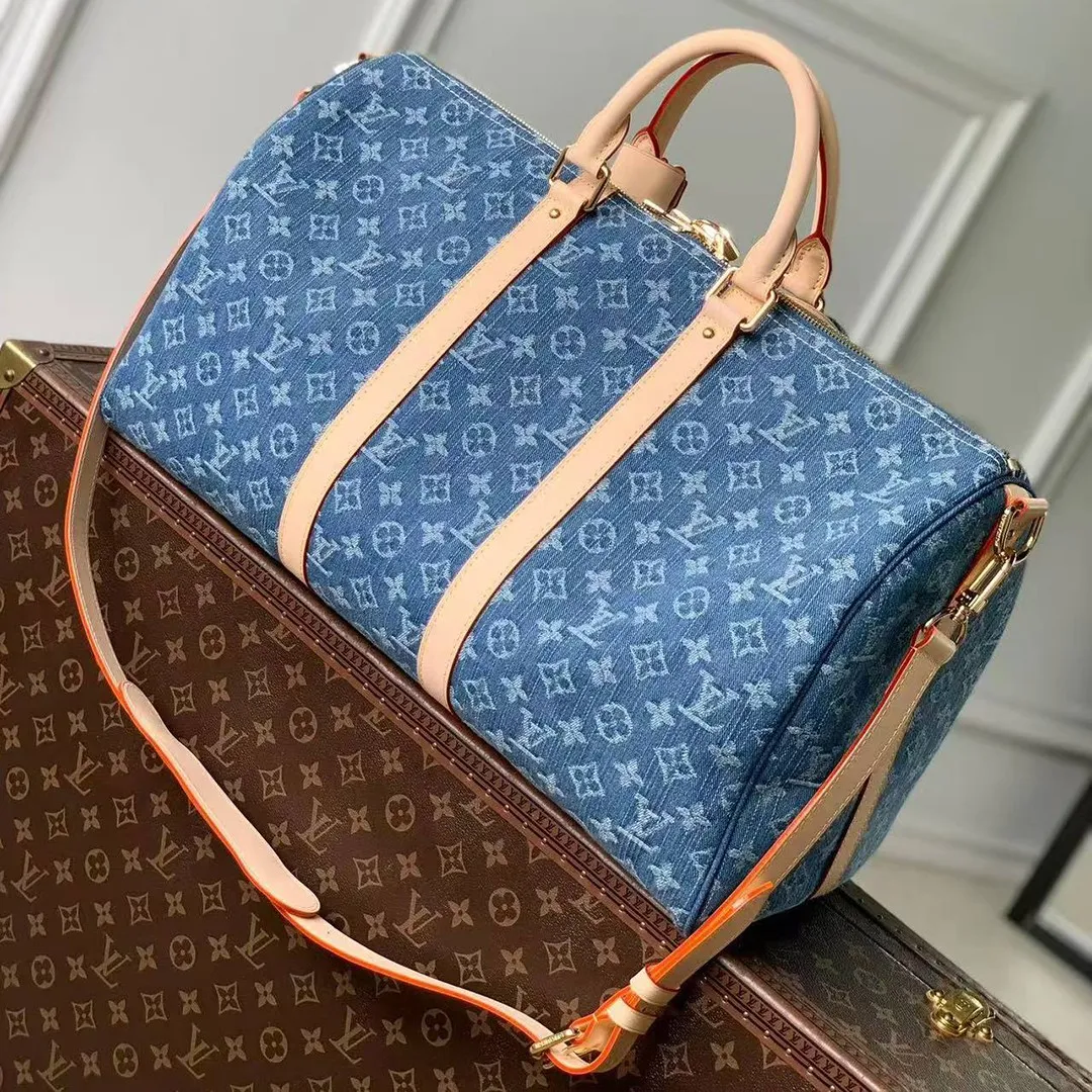 M27943 Keepall Bandoulière 45 Blue Denim Monogram Denim