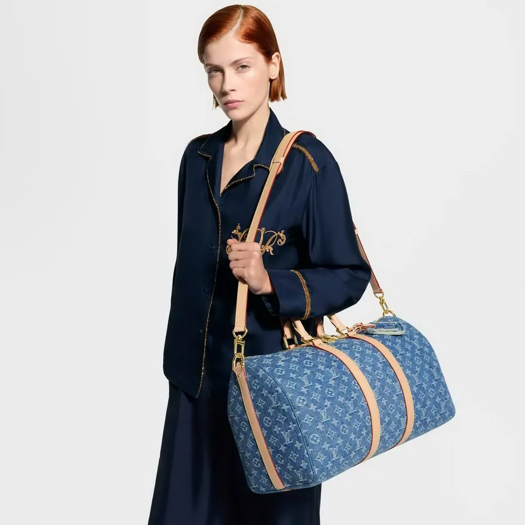 M27943 Keepall Bandoulière 45 Blue Denim Monogram Denim