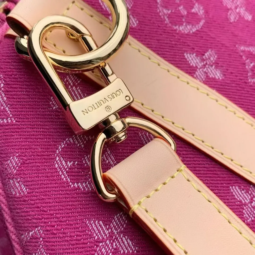 M27944 Keepall Bandoulière 45 Fuchsia Denim Monogram Denim
