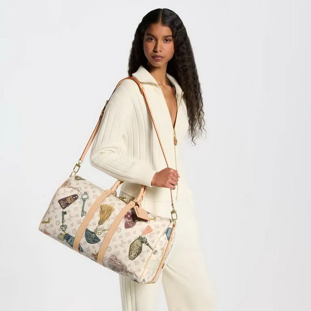 M28780 Keepall Bandoulière 45 Monogram Dune Coated Canvas