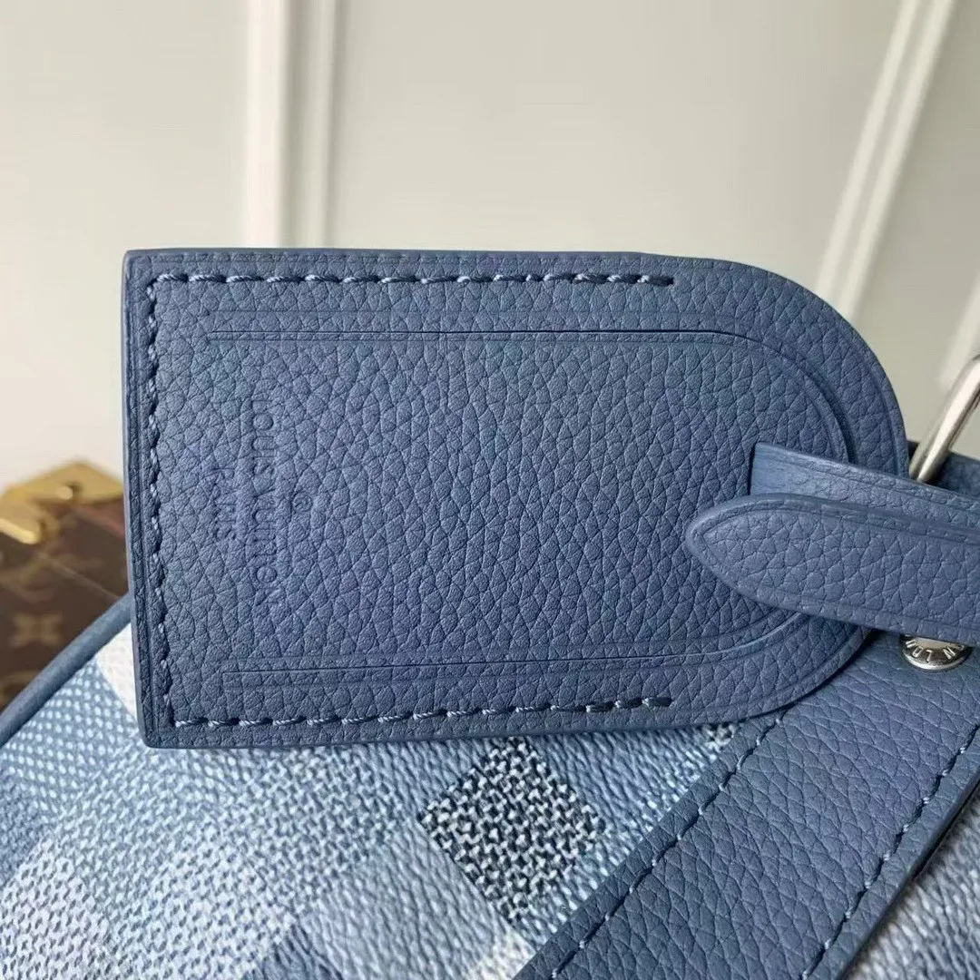 M28600 Keepall Bandoulière 25 Bag Indigo Blue Damoflage Coated Canvas Handbags