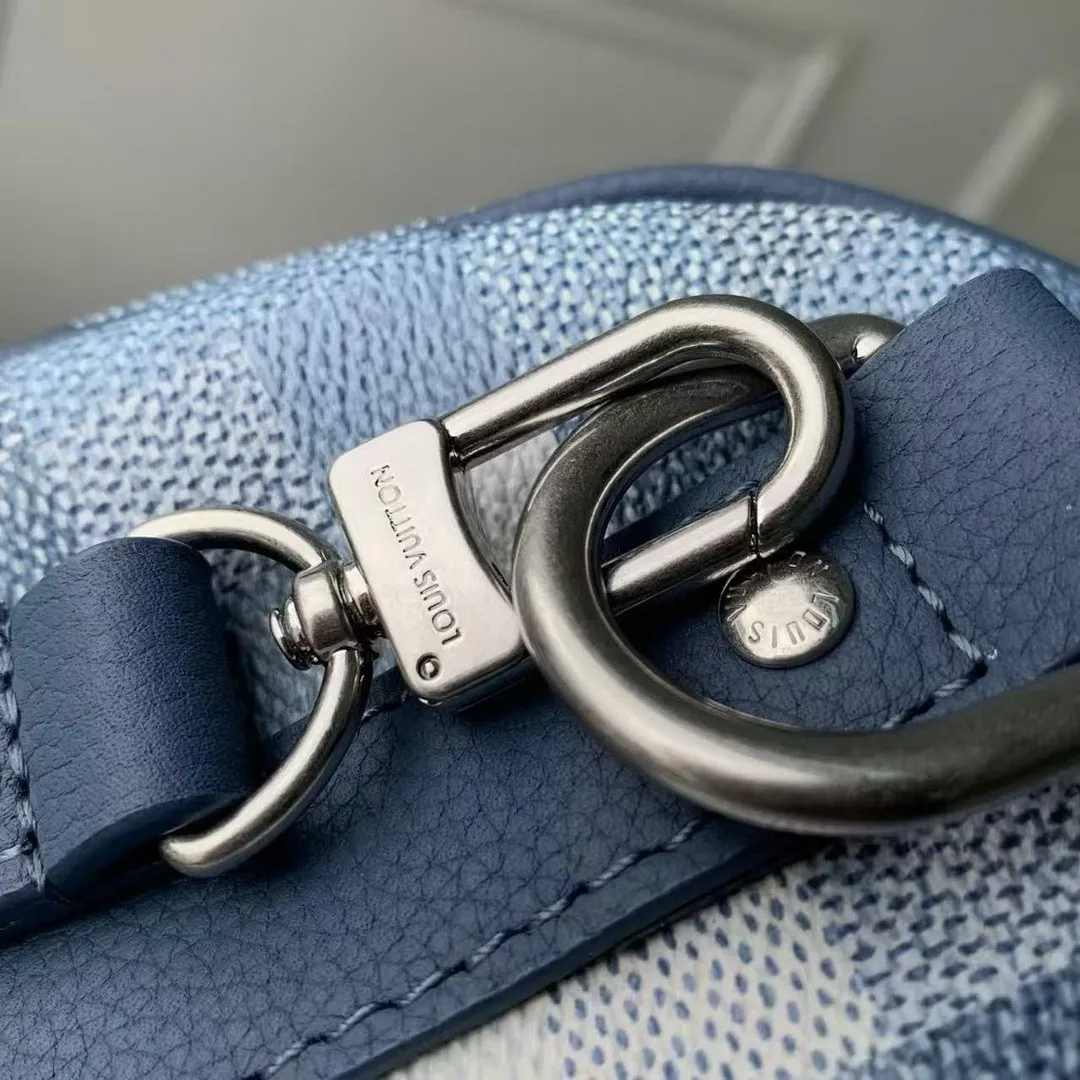 M28600 Keepall Bandoulière 25 Bag Indigo Blue Damoflage Coated Canvas Handbags