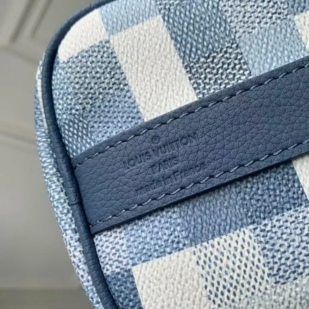 M28600 Keepall Bandoulière 25 Bag Indigo Blue Damoflage Coated Canvas Handbags