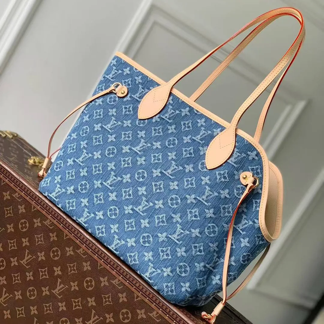 M28052 Neverwoof MM Blue Denim Monogram Denim
