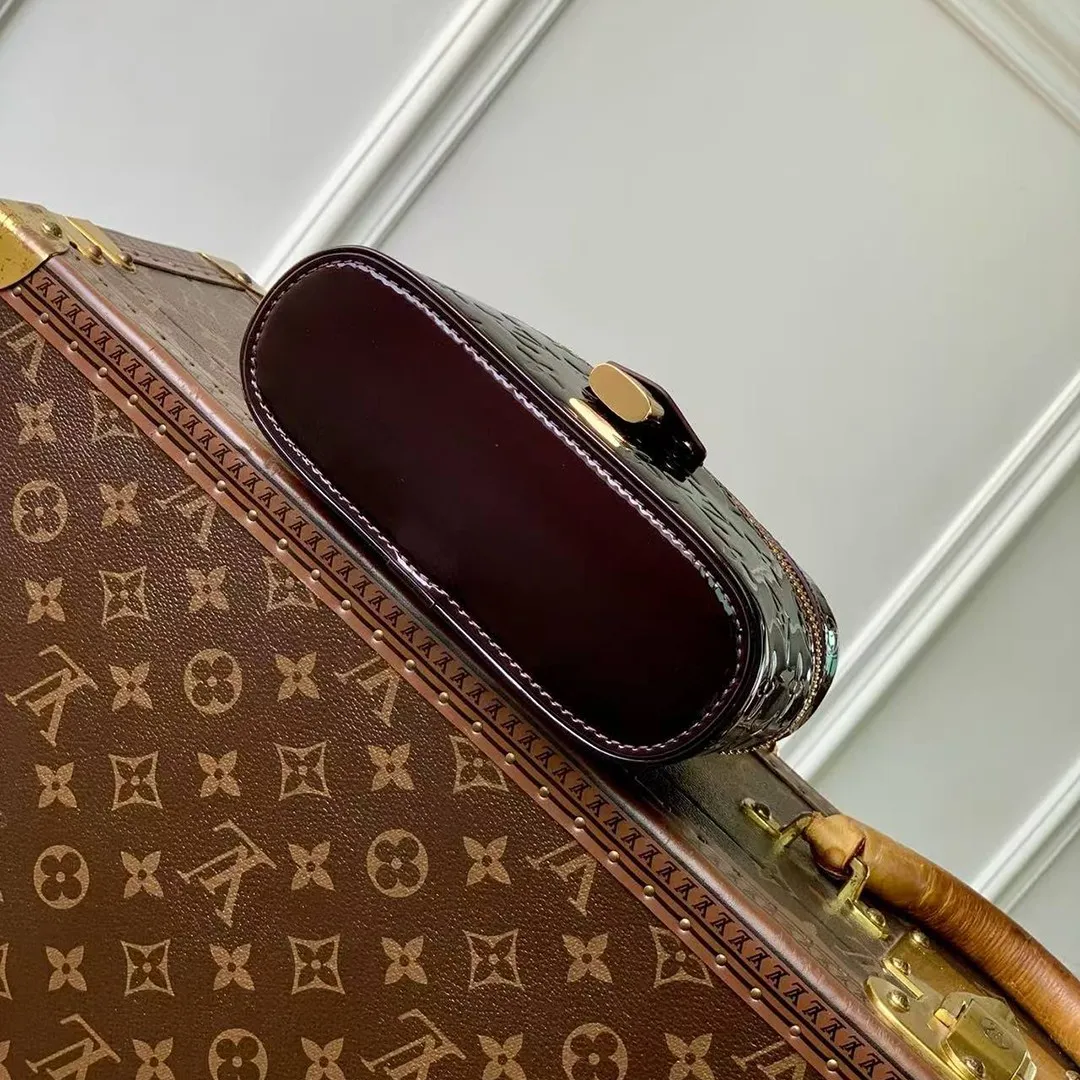 M28334 Vanity Chain Pouch Datewood Varnished Cowhide Leather