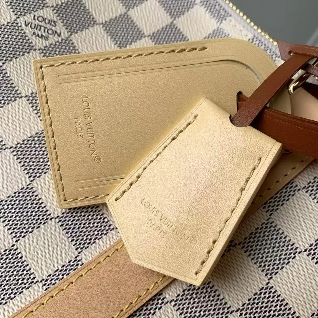 N40909 Keepall Bandoulière 45 Banana Yellow Damier Azur Coated Canvas