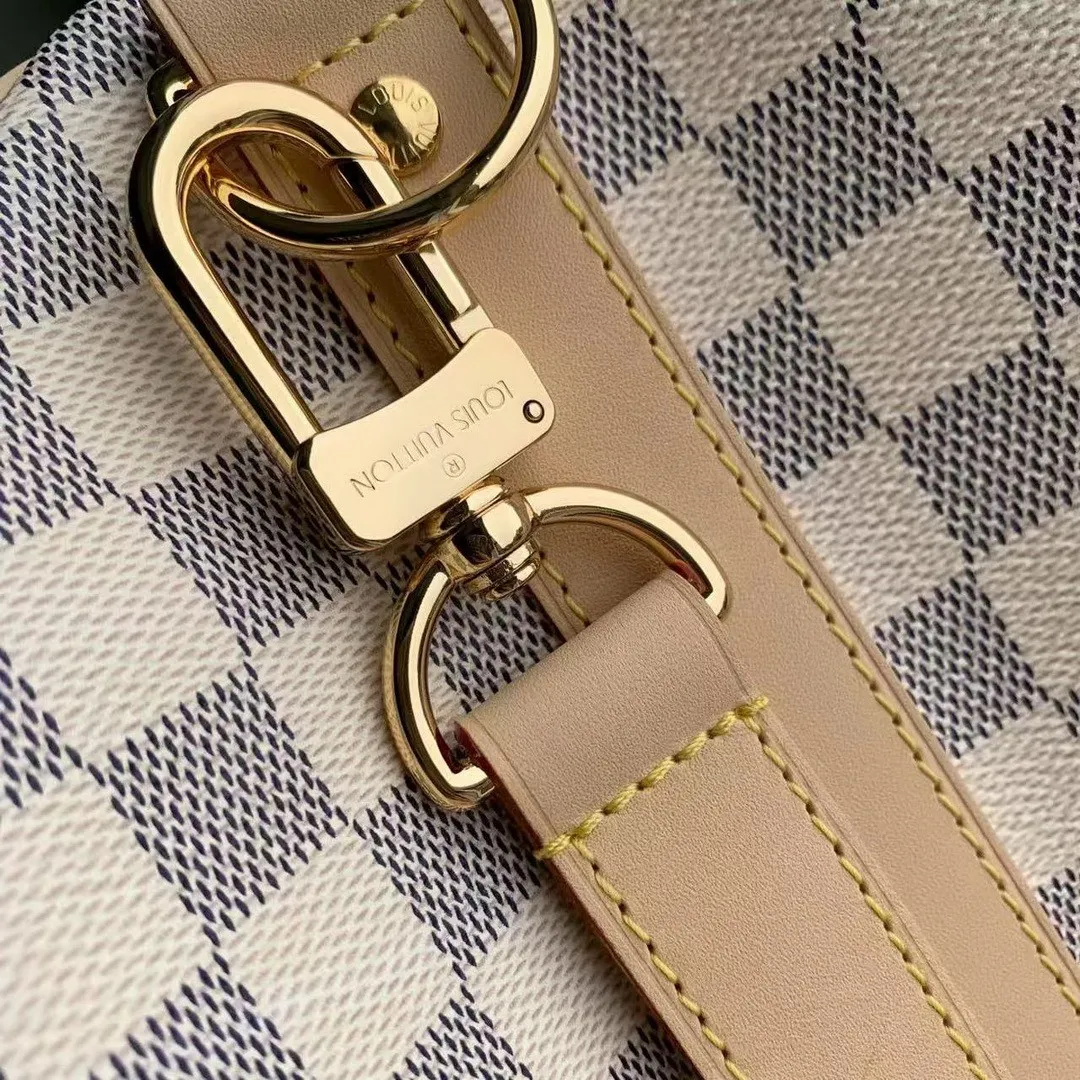 N40909 Keepall Bandoulière 45 Banana Yellow Damier Azur Coated Canvas