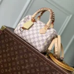 N40950 Speedy Bandoulière 20 Banana Yellow Damier Azur Coated Canvas - N40908 1 N40950 Speedy Bandoulière 20 Banana Yellow Damier Azur Coated Canvas