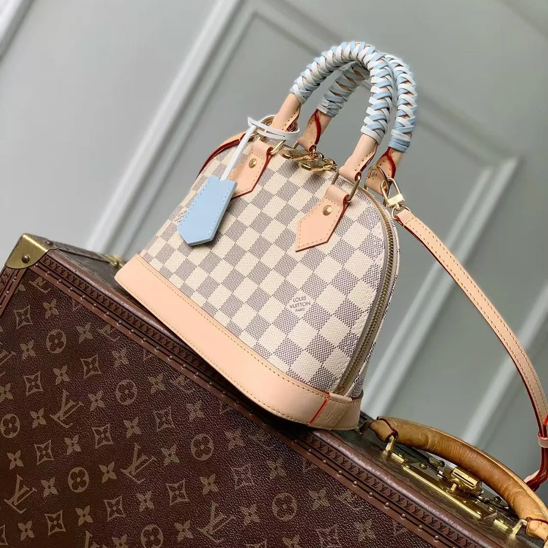 N40902 Alma BB Olympus Blue Damier Azur Coated Canvas