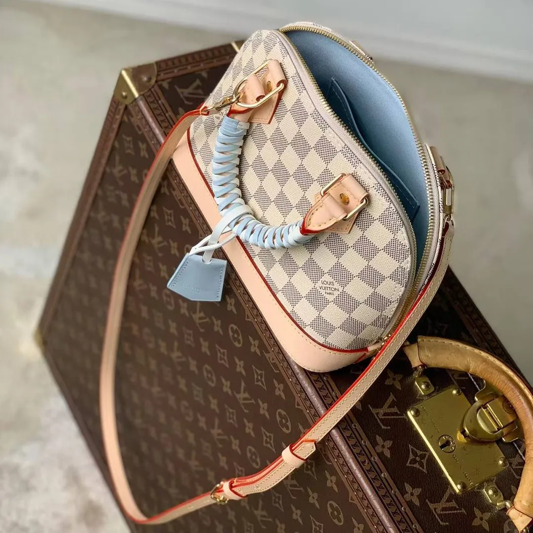 N40902 Alma BB Olympus Blue Damier Azur Coated Canvas