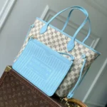 N40946 Neverfull Inside Out MM Bleu Olympe Damier Azur Coated Canvas - M28588 2 N40946 Neverfull Inside Out MM Bleu Olympe Damier Azur Coated Canvas