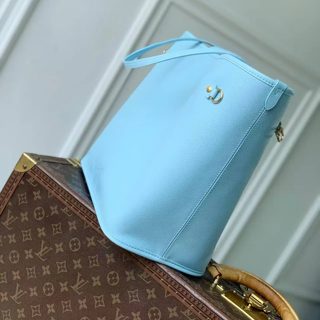 N40946 Neverfull Inside Out MM Bleu Olympe Damier Azur Coated Canvas