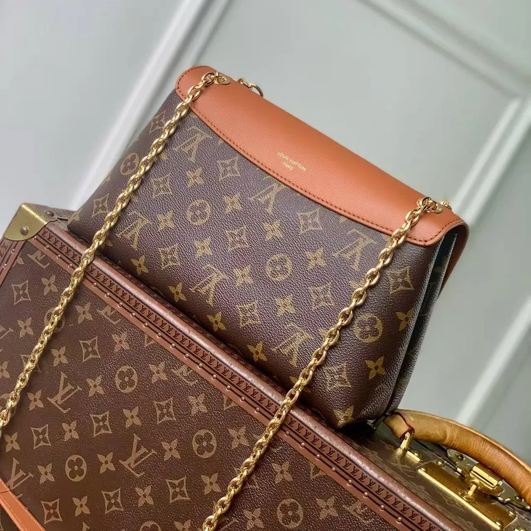 M28611 Madeleine PM Handbag Monogram Cognac Brown Coated Canvas