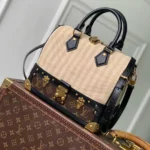 M28761 Speedy Bandoulière 22 Trunk Beige Monogram Coated Canvas and Textile - M25657 1 M28761 Speedy Bandoulière 22 Trunk Beige Monogram Coated Canvas and Textile