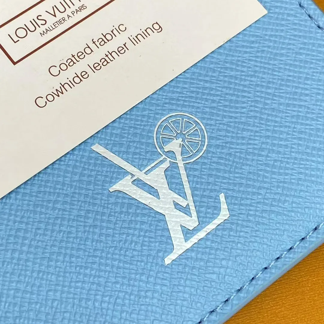 M28593 Passport Cover Frozen Blueberry Blue Travel Accessories Monogram Heritage Monogram Ice Cubes Coated Canvas
