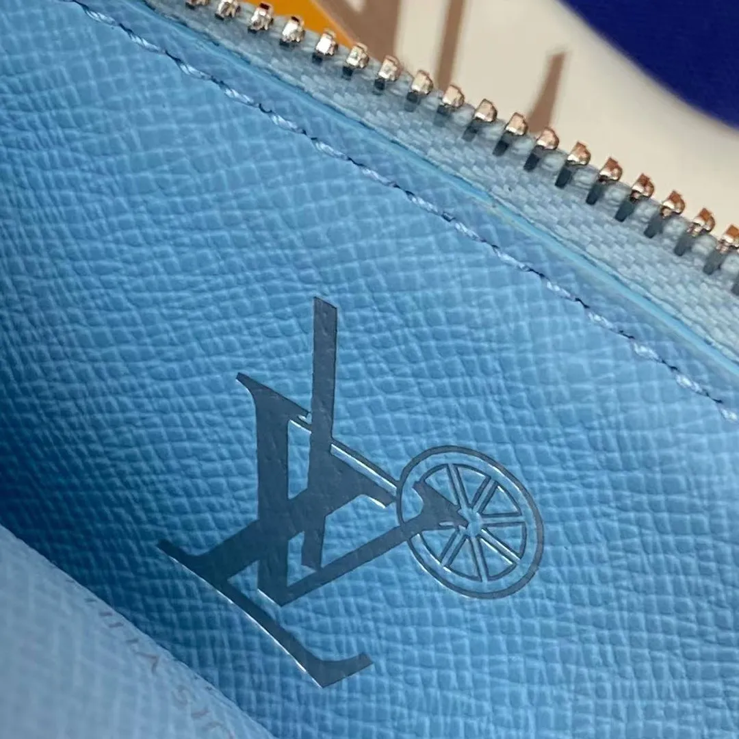 M28626 Coin Card Holder Frozen Blueberry Blue Travel Accessories Monogram Heritage Monogram Ice Cubes Coated Canvas
