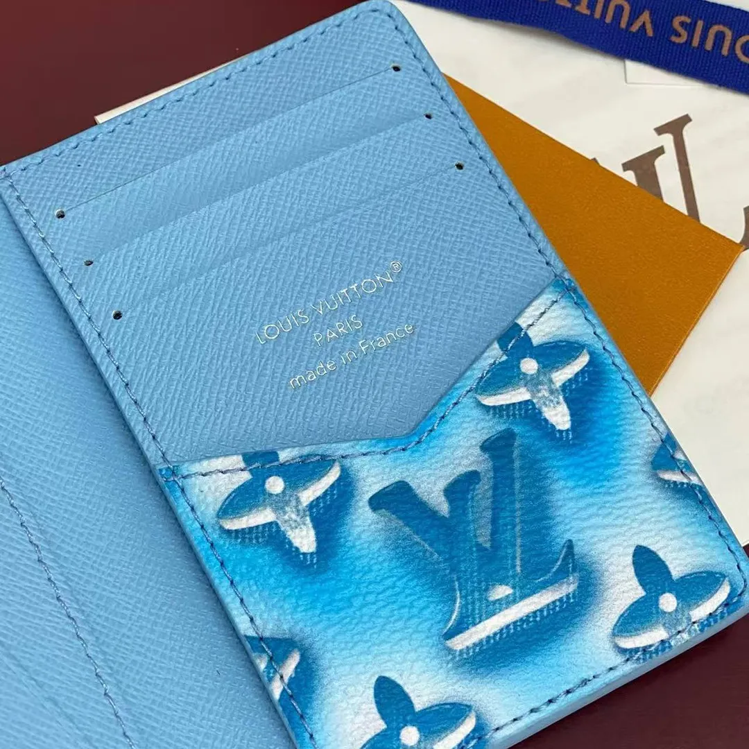 M28622 Pocket Organizer Frozen Blueberry Blue Travel Accessories Monogram Heritage Monogram Ice Cubes Coated Canvas