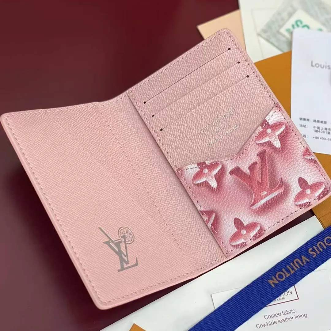 M28625 Pocket Organizer Frozen Cotton Candy Pink Travel Accessories Monogram Heritage Monogram Ice Cubes Coated Canvas