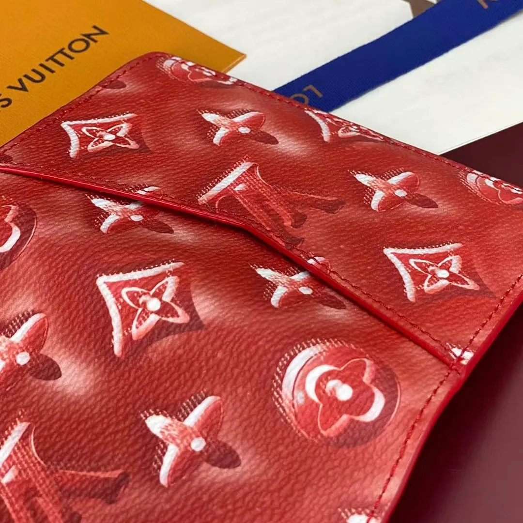 M28624 Pocket Organizer Frozen Grenadine Red Travel Accessories Monogram Heritage Monogram Ice Cubes Coated Canvas