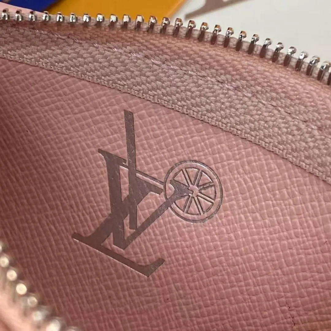 M28665 Pochette Clés XS Frozen Cotton Candy Pink Travel Accessories Monogram Heritage Monogram Ice Cubes Coated Canvas