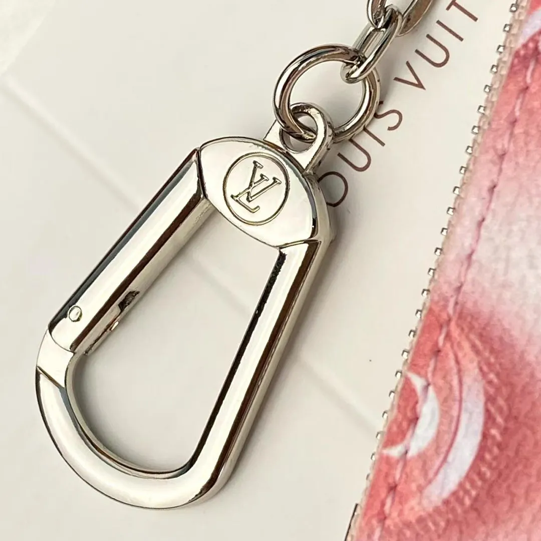 M28665 Pochette Clés XS Frozen Cotton Candy Pink Travel Accessories Monogram Heritage Monogram Ice Cubes Coated Canvas