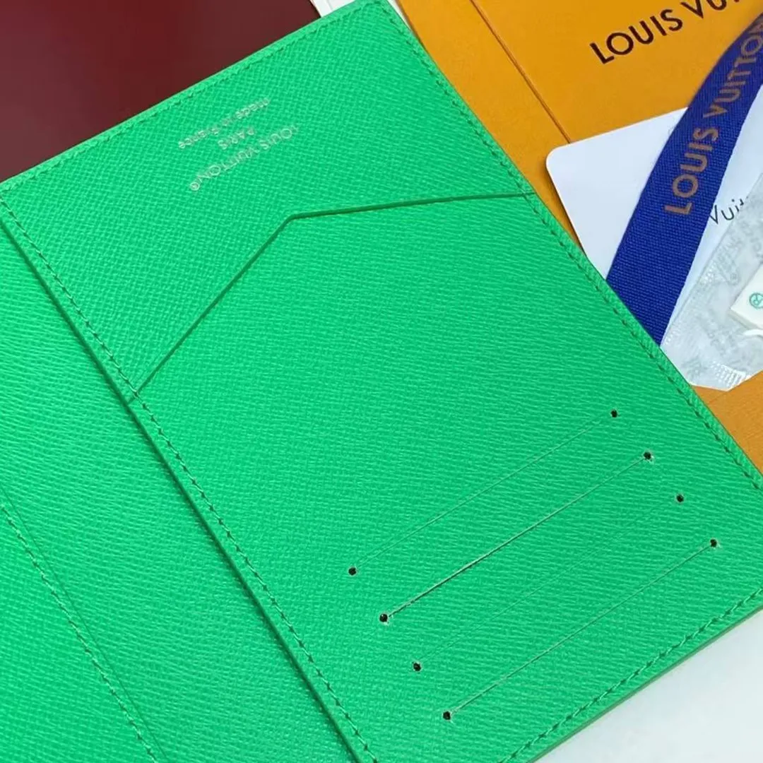 M26794 Passport Cover Soccer Green Monogram Coated Canvas