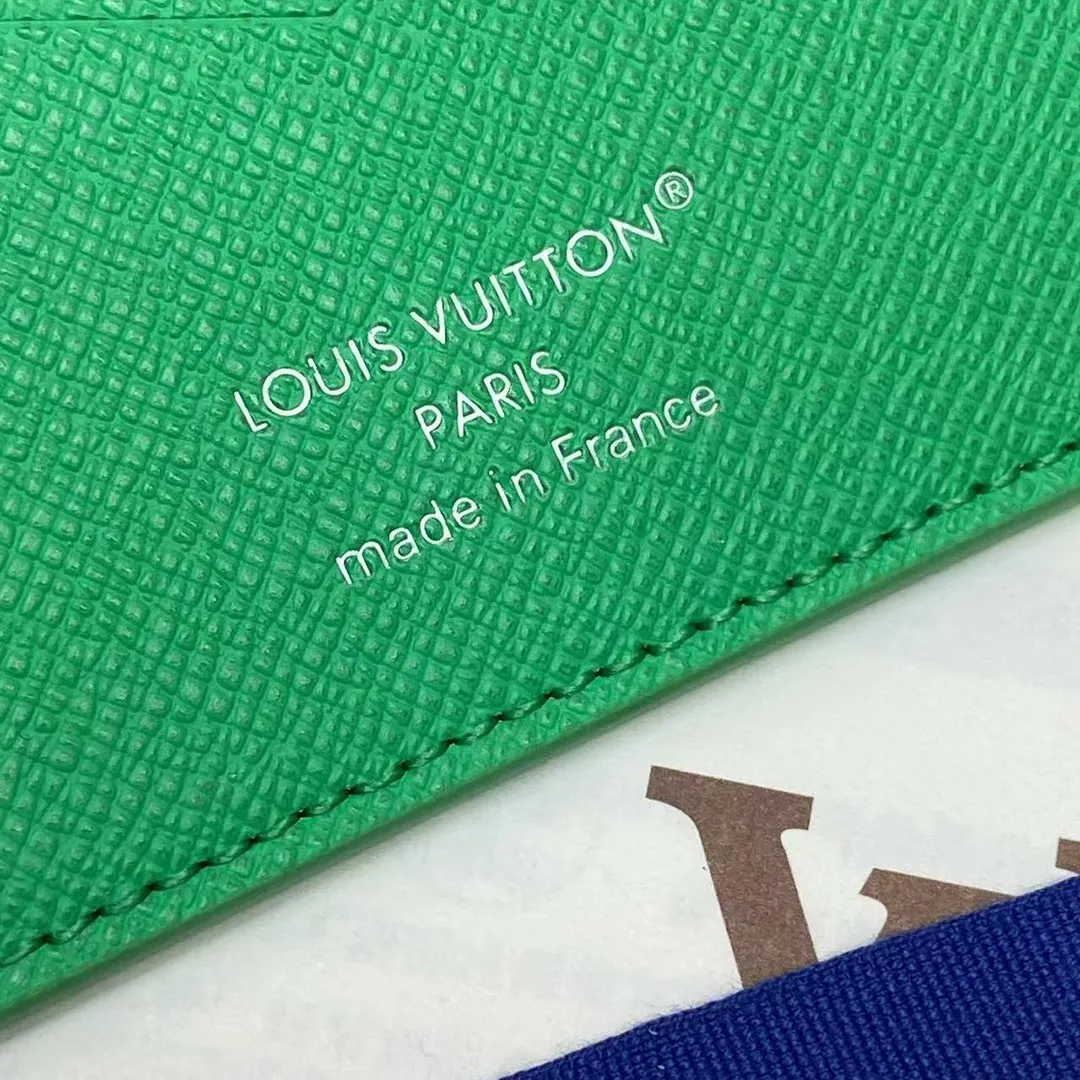 M26794 Passport Cover Soccer Green Monogram Coated Canvas