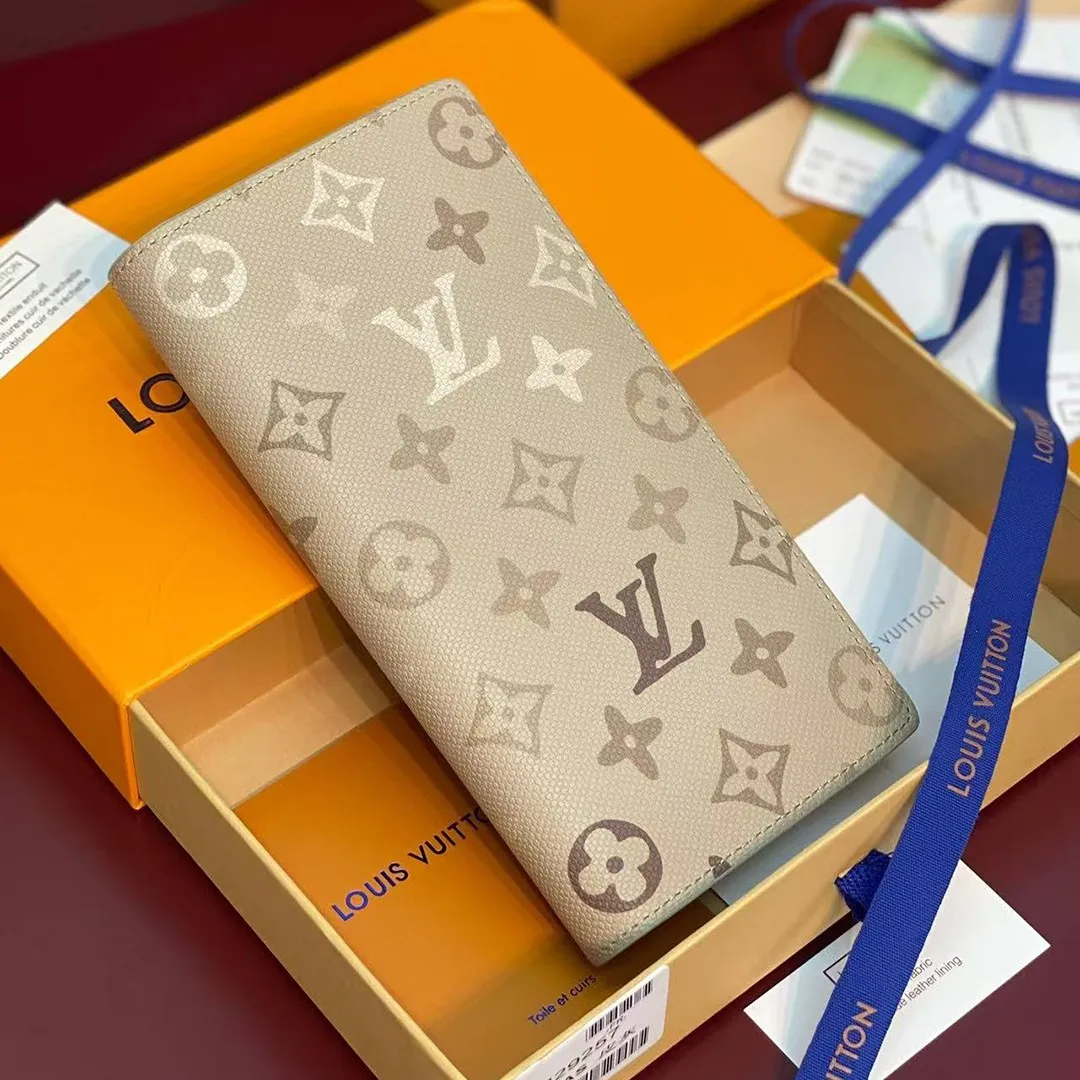 M29257 Brazza Wallet Sand Beige Monogram Surplus Coated Canvas