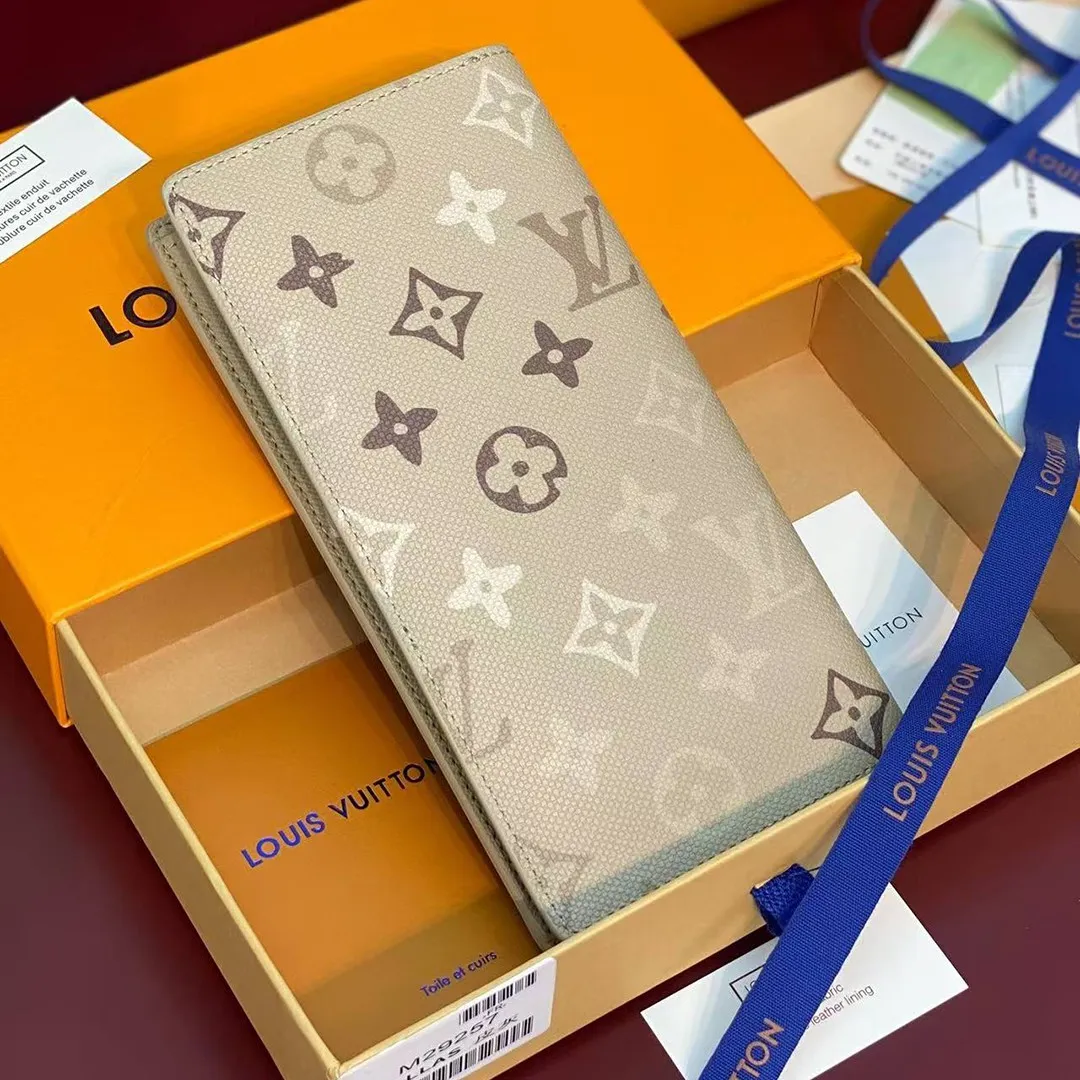 M29257 Brazza Wallet Sand Beige Monogram Surplus Coated Canvas
