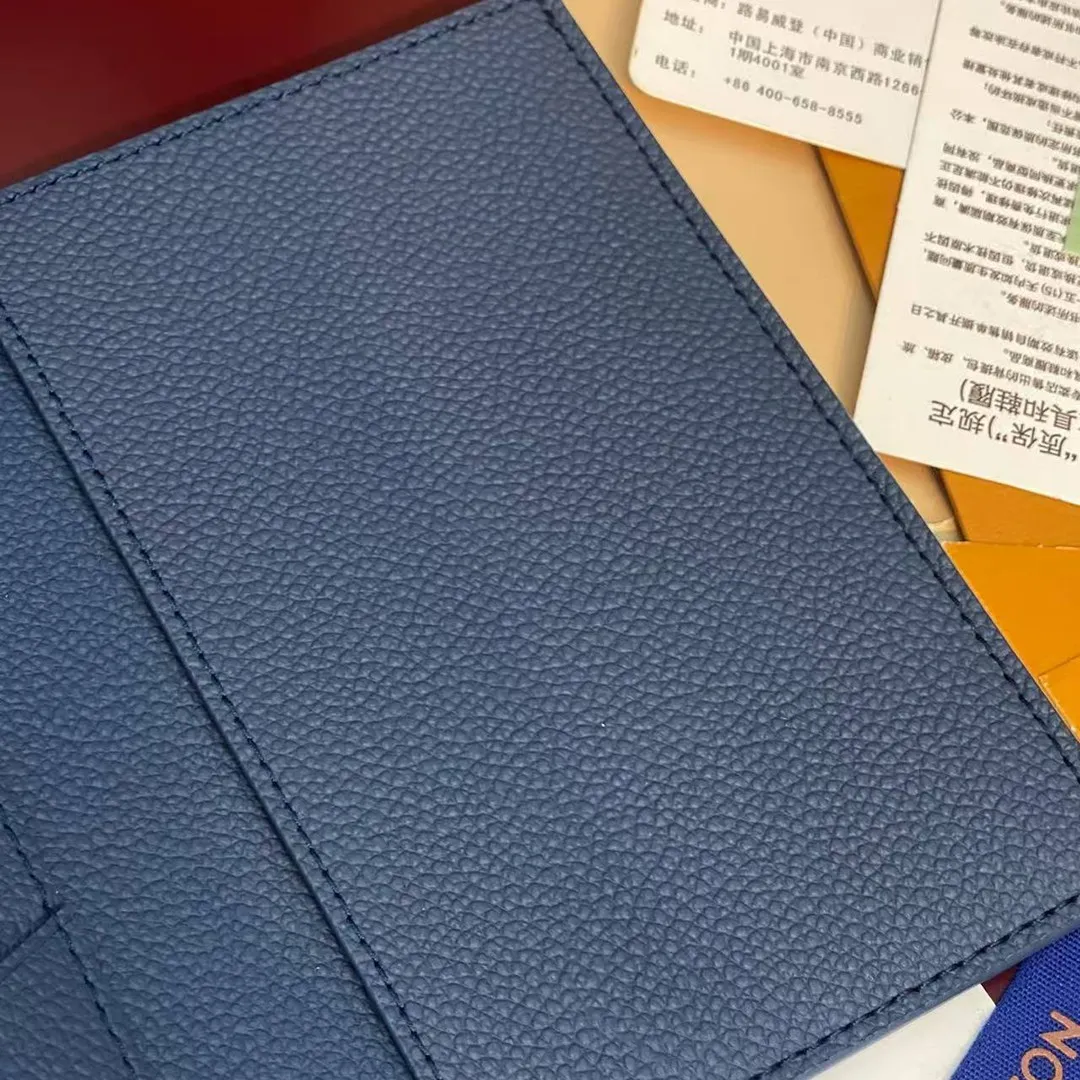 M28616 Passport Cover Indigo Blue Damoflage Coated Canvas