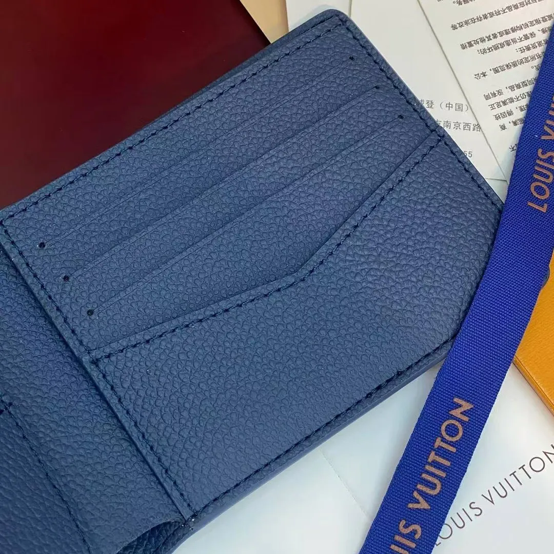 M28591 Slender Wallet Indigo Blue Damoflage Coated Canvas
