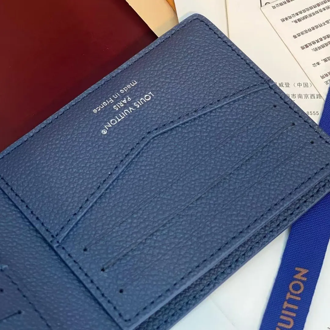 M28591 Slender Wallet Indigo Blue Damoflage Coated Canvas