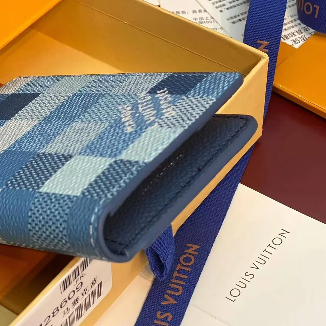 M28609 Pocket Organizer Indigo Blue Damoflage Coated Canvas
