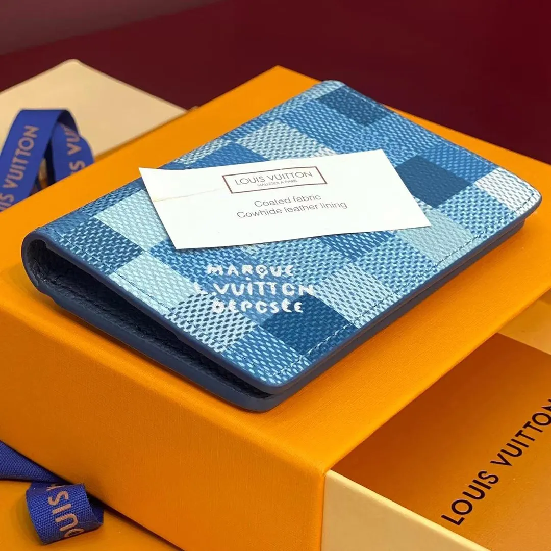 M28609 Pocket Organizer Indigo Blue Damoflage Coated Canvas